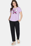 Zivame Knit Cotton Sleep Top - Lilac Breeze — thumbnail 5